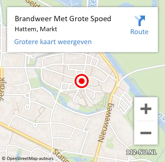 Locatie op kaart van de 112 melding: Brandweer Met Grote Spoed Naar Hattem, Markt op 3 februari 2015 16:36