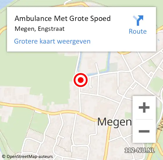 Locatie op kaart van de 112 melding: Ambulance Met Grote Spoed Naar Megen, Engstraat op 3 februari 2015 16:38