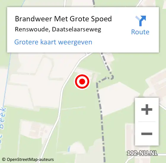 Locatie op kaart van de 112 melding: Brandweer Met Grote Spoed Naar Renswoude, Daatselaarseweg op 3 februari 2015 16:57