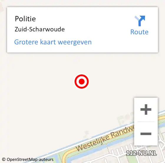 Locatie op kaart van de 112 melding: Politie Zuid-Scharwoude op 3 februari 2015 17:14