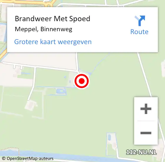 Locatie op kaart van de 112 melding: Brandweer Met Spoed Naar Meppel, Binnenweg op 28 oktober 2013 18:29