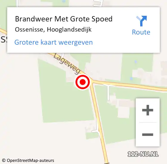 Locatie op kaart van de 112 melding: Brandweer Met Grote Spoed Naar Ossenisse, Hooglandsedijk op 3 februari 2015 17:34