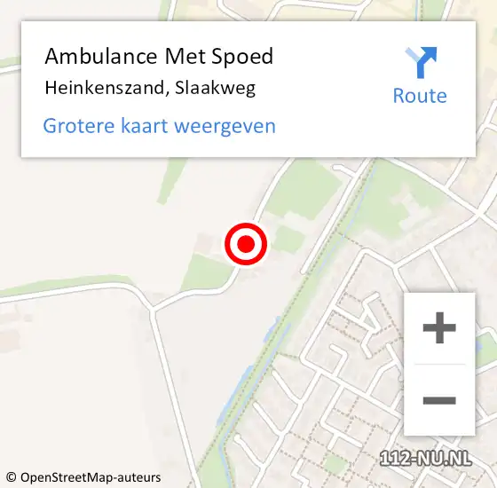 Locatie op kaart van de 112 melding: Ambulance Met Spoed Naar Heinkenszand, Slaakweg op 3 februari 2015 17:36