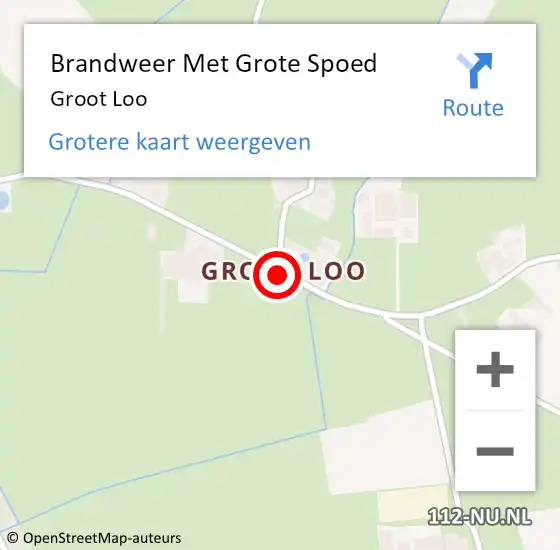 Locatie op kaart van de 112 melding: Brandweer Met Grote Spoed Naar Groot Loo op 3 februari 2015 17:54