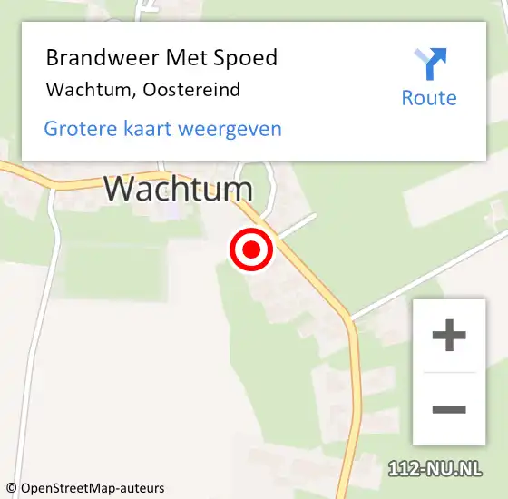 Locatie op kaart van de 112 melding: Brandweer Met Spoed Naar Wachtum, Oostereind op 28 oktober 2013 18:29