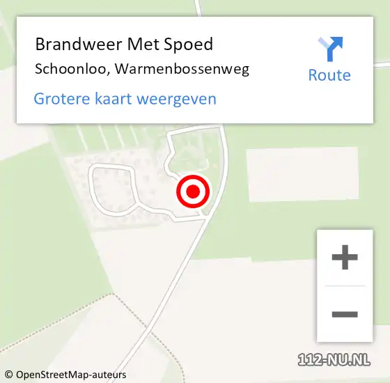 Locatie op kaart van de 112 melding: Brandweer Met Spoed Naar Schoonloo, Warmenbossenweg op 28 oktober 2013 18:30