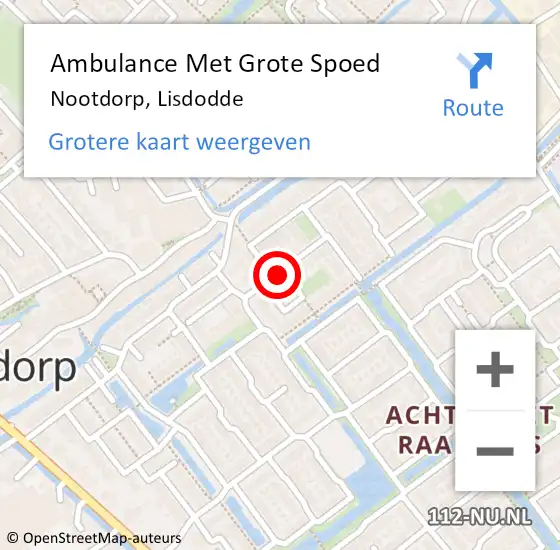 Locatie op kaart van de 112 melding: Ambulance Met Grote Spoed Naar Nootdorp, Lisdodde op 3 februari 2015 18:22