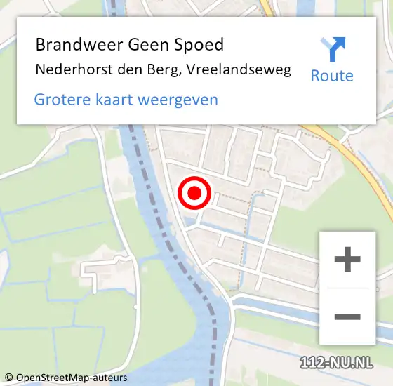 Locatie op kaart van de 112 melding: Brandweer Geen Spoed Naar Nederhorst den Berg, Vreelandseweg op 3 februari 2015 20:02