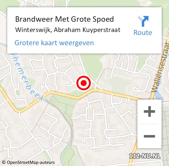 Locatie op kaart van de 112 melding: Brandweer Met Grote Spoed Naar Winterswijk, Abraham Kuyperstraat op 3 februari 2015 20:14