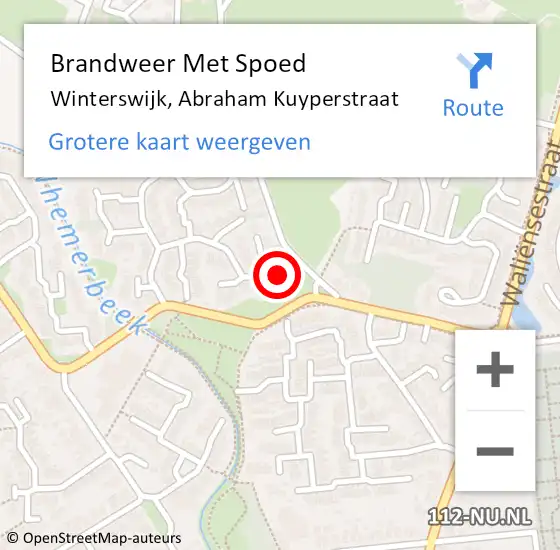 Locatie op kaart van de 112 melding: Brandweer Met Spoed Naar Winterswijk, Abraham Kuyperstraat op 3 februari 2015 20:59