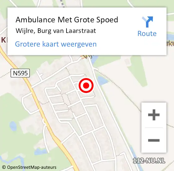 Locatie op kaart van de 112 melding: Ambulance Met Grote Spoed Naar Wijlre, Burg van Laarstraat op 3 februari 2015 21:23