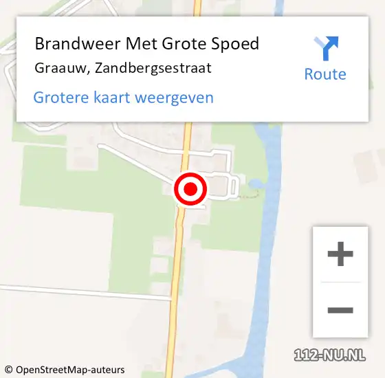 Locatie op kaart van de 112 melding: Brandweer Met Grote Spoed Naar Graauw, Zandbergsestraat op 3 februari 2015 22:09