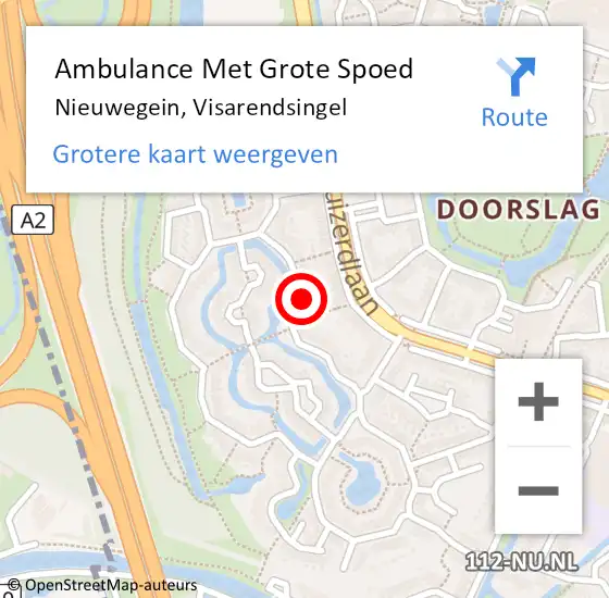 Locatie op kaart van de 112 melding: Ambulance Met Grote Spoed Naar Nieuwegein, Visarendsingel op 3 februari 2015 22:53