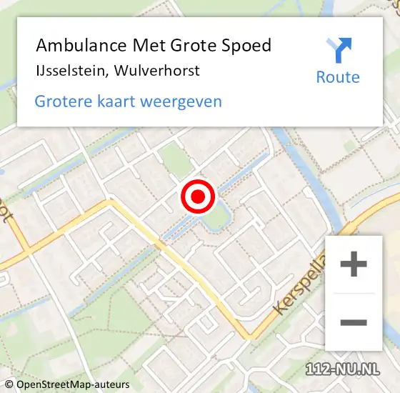 Locatie op kaart van de 112 melding: Ambulance Met Grote Spoed Naar IJsselstein, Wulverhorst op 3 februari 2015 22:55