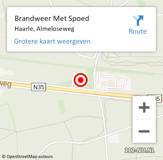 Locatie op kaart van de 112 melding: Brandweer Met Spoed Naar Haarle, Almeloseweg op 4 februari 2015 08:01