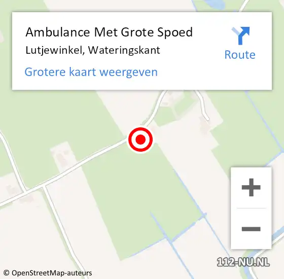 Locatie op kaart van de 112 melding: Ambulance Met Grote Spoed Naar Lutjewinkel, Wateringskant op 4 februari 2015 08:36