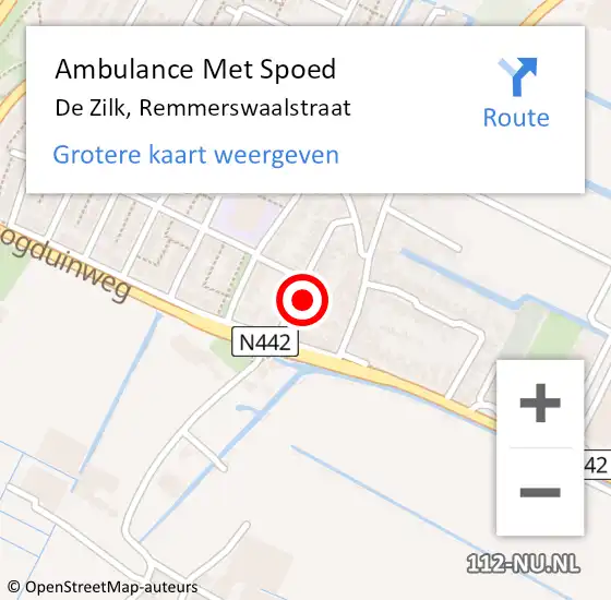 Locatie op kaart van de 112 melding: Ambulance Met Spoed Naar De Zilk, Remmerswaalstraat op 4 februari 2015 08:59