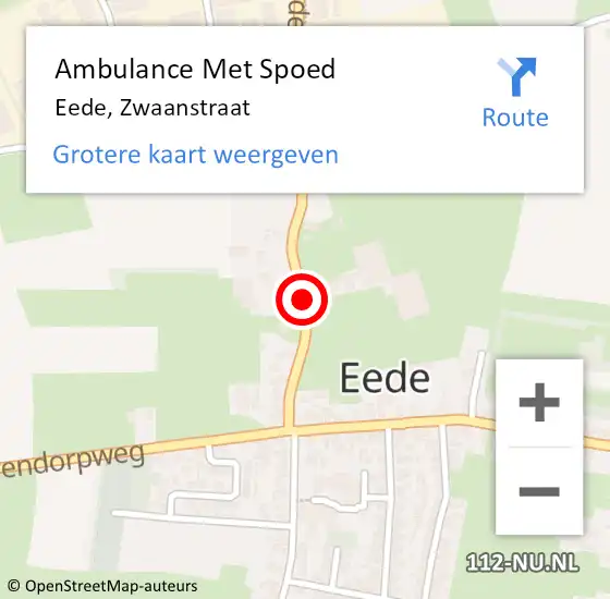 Locatie op kaart van de 112 melding: Ambulance Met Spoed Naar Eede, Zwaanstraat op 4 februari 2015 09:00