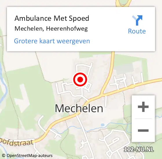 Locatie op kaart van de 112 melding: Ambulance Met Spoed Naar Mechelen, Heerenhofweg op 4 februari 2015 09:07