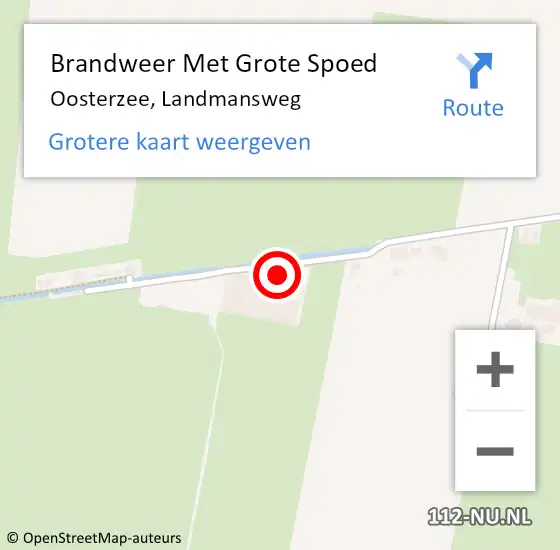 Locatie op kaart van de 112 melding: Brandweer Met Grote Spoed Naar Oosterzee, Landmansweg op 4 februari 2015 09:13