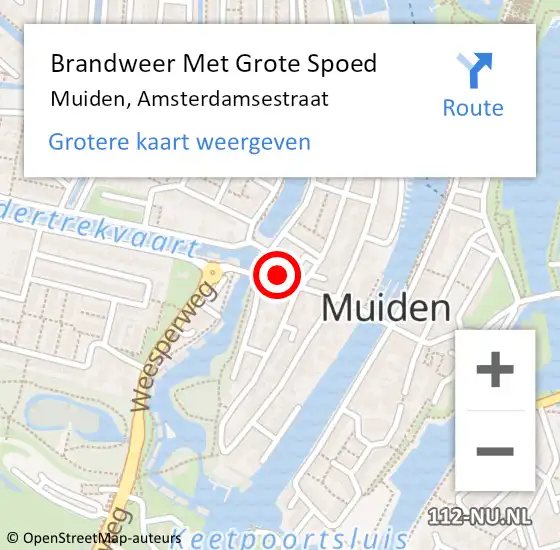 Locatie op kaart van de 112 melding: Brandweer Met Grote Spoed Naar Muiden, Amsterdamsestraat op 4 februari 2015 09:15