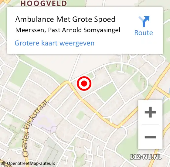 Locatie op kaart van de 112 melding: Ambulance Met Grote Spoed Naar Meerssen, Past Arnold Somyasingel op 4 februari 2015 09:22