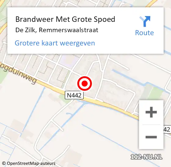 Locatie op kaart van de 112 melding: Brandweer Met Grote Spoed Naar De Zilk, Remmerswaalstraat op 4 februari 2015 09:47