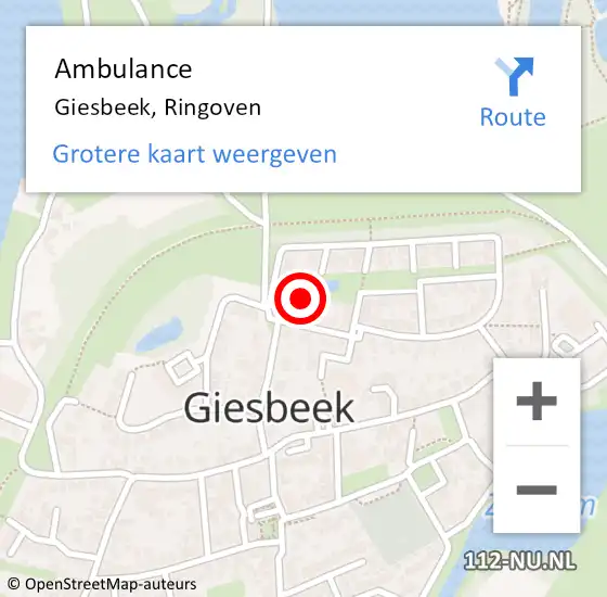 Locatie op kaart van de 112 melding: Ambulance Giesbeek, Ringoven op 4 februari 2015 10:06