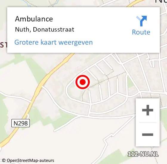 Locatie op kaart van de 112 melding: Ambulance Nuth, Donatusstraat op 4 februari 2015 10:07