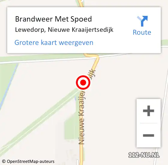 Locatie op kaart van de 112 melding: Brandweer Met Spoed Naar Lewedorp, Nieuwe Kraaijertsedijk op 28 oktober 2013 19:21