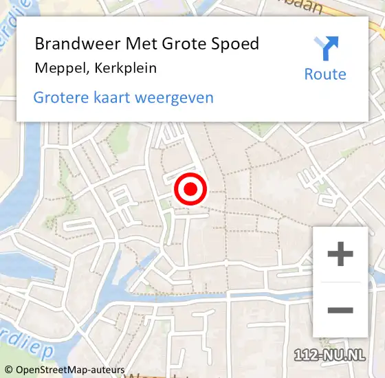 Locatie op kaart van de 112 melding: Brandweer Met Grote Spoed Naar Meppel, Kerkplein op 4 februari 2015 11:03