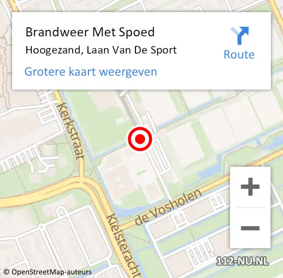 Locatie op kaart van de 112 melding: Brandweer Met Spoed Naar Hoogezand, Laan Van De Sport op 28 oktober 2013 19:28