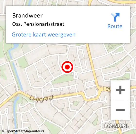 Locatie op kaart van de 112 melding: Brandweer Oss, Pensionarisstraat op 28 oktober 2013 19:29