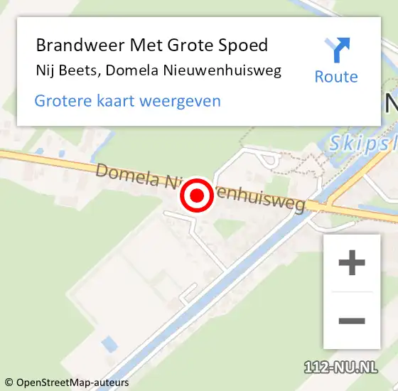 Locatie op kaart van de 112 melding: Brandweer Met Grote Spoed Naar Nij Beets, Domela Nieuwenhuisweg op 4 februari 2015 12:06