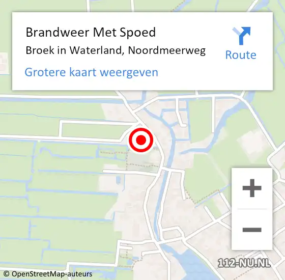 Locatie op kaart van de 112 melding: Brandweer Met Spoed Naar Broek in Waterland, Noordmeerweg op 28 oktober 2013 19:34