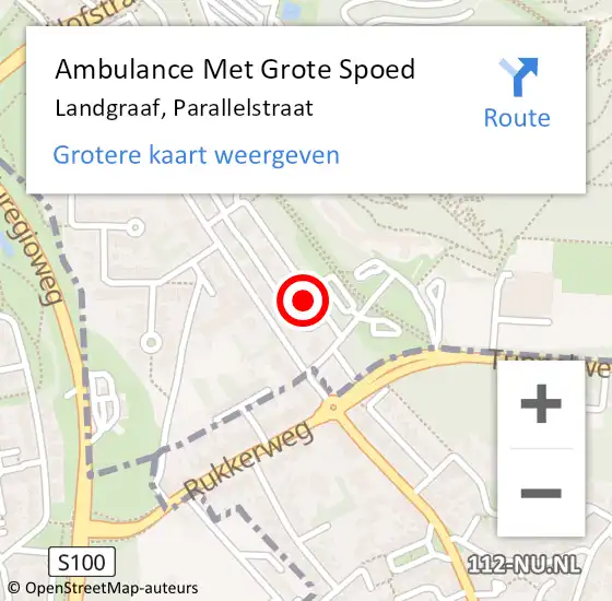 Locatie op kaart van de 112 melding: Ambulance Met Grote Spoed Naar Landgraaf, Parallelstraat op 4 februari 2015 13:00