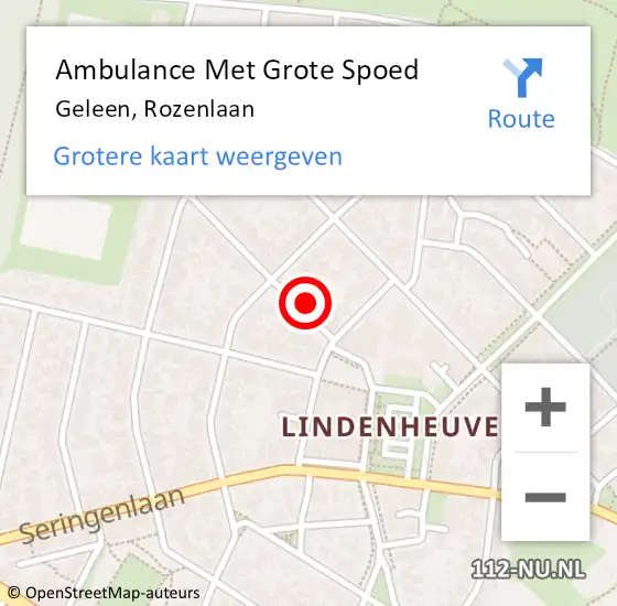 Locatie op kaart van de 112 melding: Ambulance Met Grote Spoed Naar Geleen, Rozenlaan op 4 februari 2015 13:26