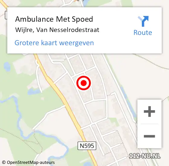 Locatie op kaart van de 112 melding: Ambulance Met Spoed Naar Wijlre, Van Nesselrodestraat op 4 februari 2015 15:17