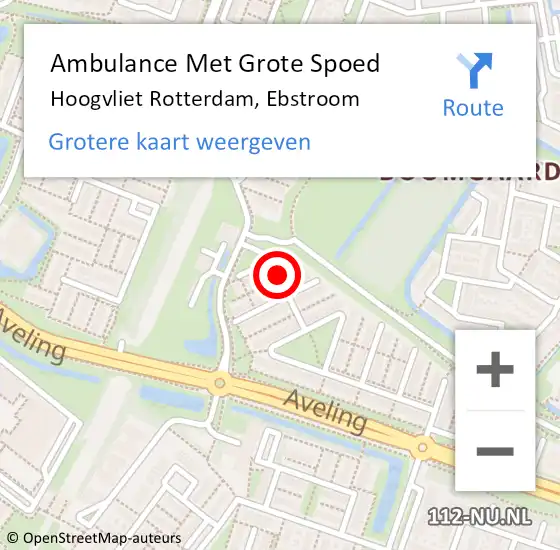 Locatie op kaart van de 112 melding: Ambulance Met Grote Spoed Naar Hoogvliet Rotterdam, Ebstroom op 4 februari 2015 16:04