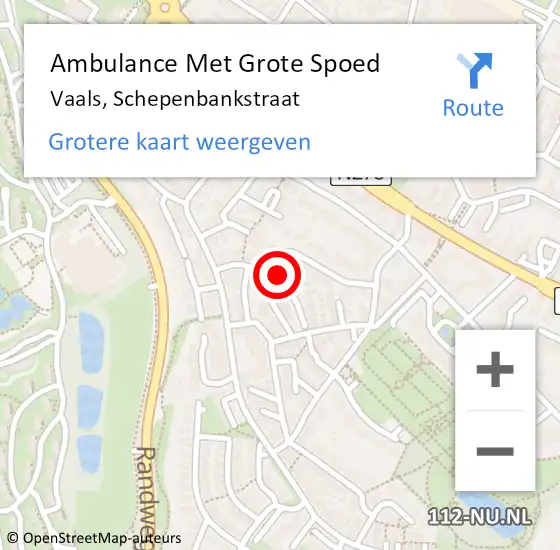 Locatie op kaart van de 112 melding: Ambulance Met Grote Spoed Naar Vaals, Schepenbankstraat op 4 februari 2015 16:14