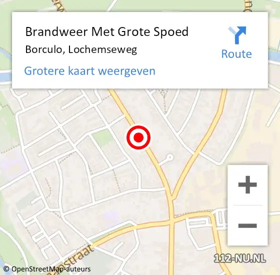 Locatie op kaart van de 112 melding: Brandweer Met Grote Spoed Naar Borculo, Lochemseweg op 4 februari 2015 16:27