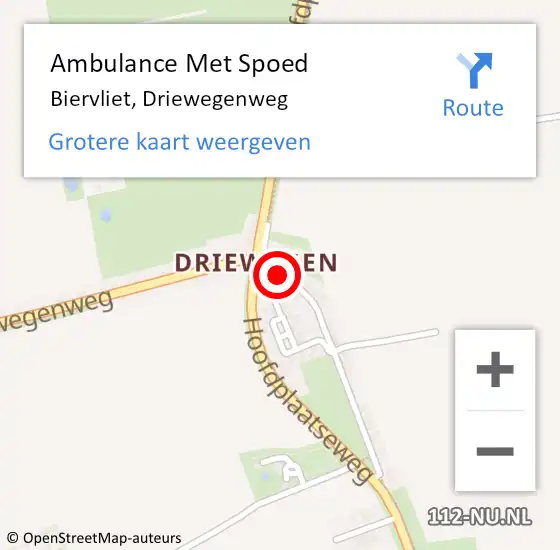 Locatie op kaart van de 112 melding: Ambulance Met Spoed Naar Biervliet, Driewegenweg op 4 februari 2015 16:57