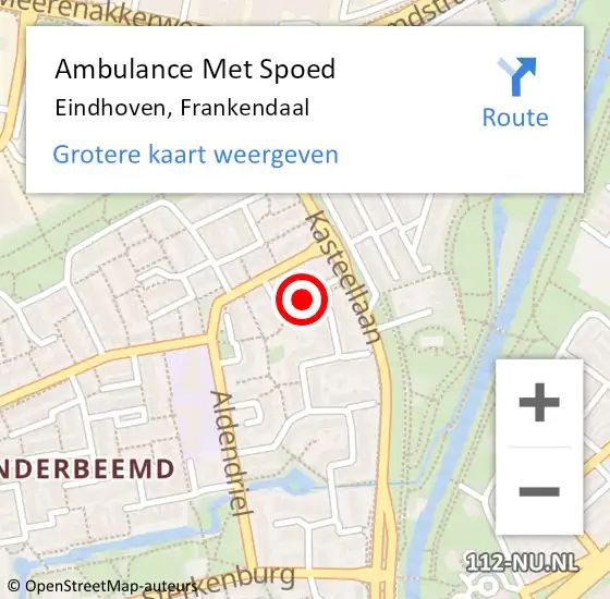 Locatie op kaart van de 112 melding: Ambulance Met Spoed Naar Eindhoven, Frankendaal op 4 februari 2015 17:20