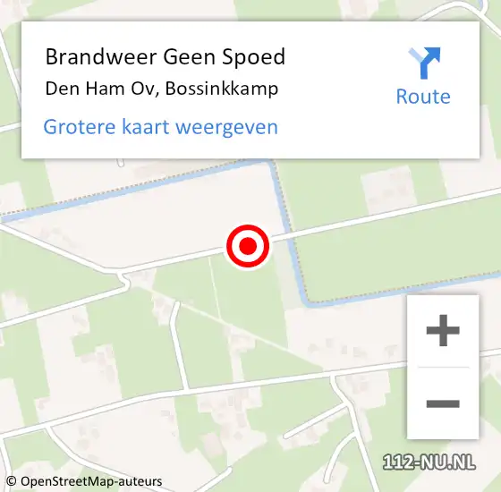 Locatie op kaart van de 112 melding: Brandweer Geen Spoed Naar Den Ham Ov, Bossinkkamp op 28 oktober 2013 20:03