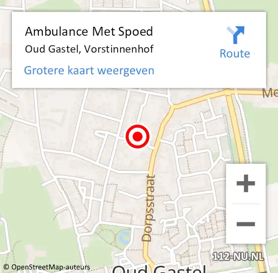 Locatie op kaart van de 112 melding: Ambulance Met Spoed Naar Oud Gastel, Vorstinnenhof op 4 februari 2015 17:34