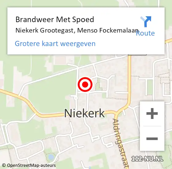 Locatie op kaart van de 112 melding: Brandweer Met Spoed Naar Niekerk Grootegast, Menso Fockemalaan op 28 oktober 2013 20:07