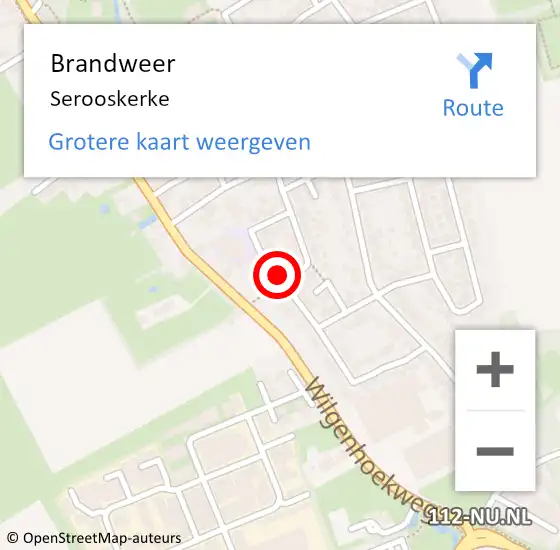 Locatie op kaart van de 112 melding: Brandweer Serooskerke op 4 februari 2015 19:07