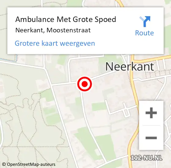 Locatie op kaart van de 112 melding: Ambulance Met Grote Spoed Naar Neerkant, Moostenstraat op 4 februari 2015 19:29