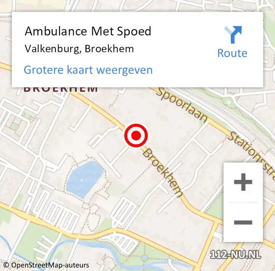 Locatie op kaart van de 112 melding: Ambulance Met Spoed Naar Valkenburg, Broekhem op 4 februari 2015 22:16