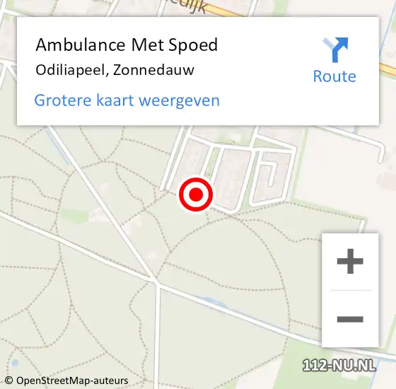 Locatie op kaart van de 112 melding: Ambulance Met Spoed Naar Odiliapeel, Zonnedauw op 4 februari 2015 23:30